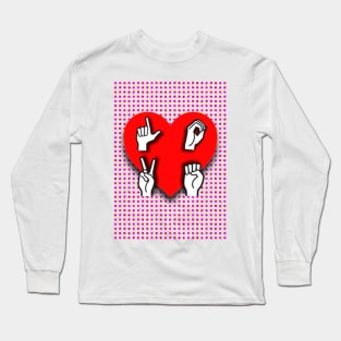 Love Sign Language Heart Pop Art Long Sleeve T-Shirt